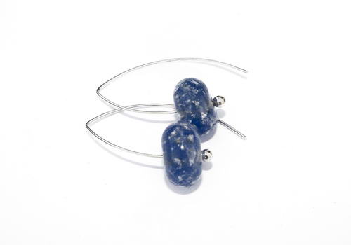 Oorbellen V haak blauw